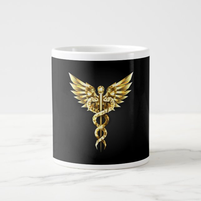 Grande Tasse Symbole Polygonal Or Caduceus (Devant)