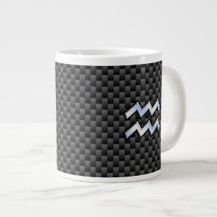 Grande Tasse Symbole Zodiaque d'argent Aquarius Style fibre de 