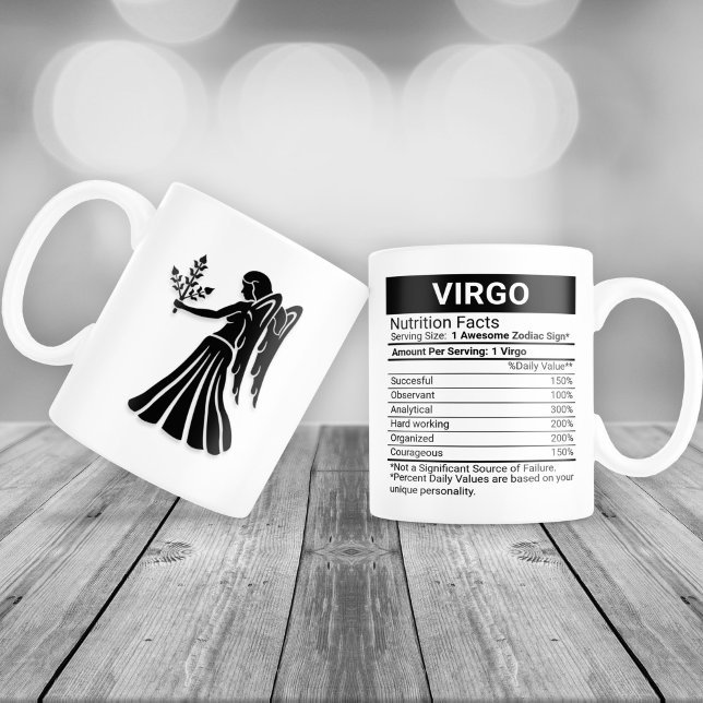 Grande Tasse Symbole Zodiaque Virgo avec la valeur nutritive, (Créateur téléchargé)