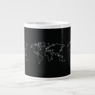 Grande Tasse T-Shirt Carte du Monde Globe Minimaliste Voyage Vo