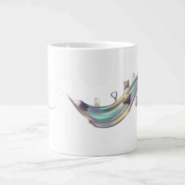 Grande Tasse T-Shirt Graphique Art Abstrait Fluide (Devant)
