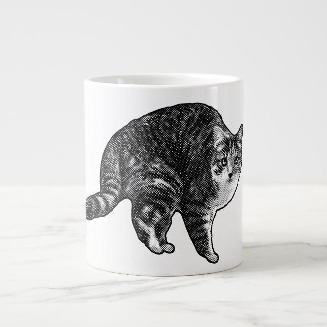 Grande Tasse Tabby sous la lueur de la neige (Devant)