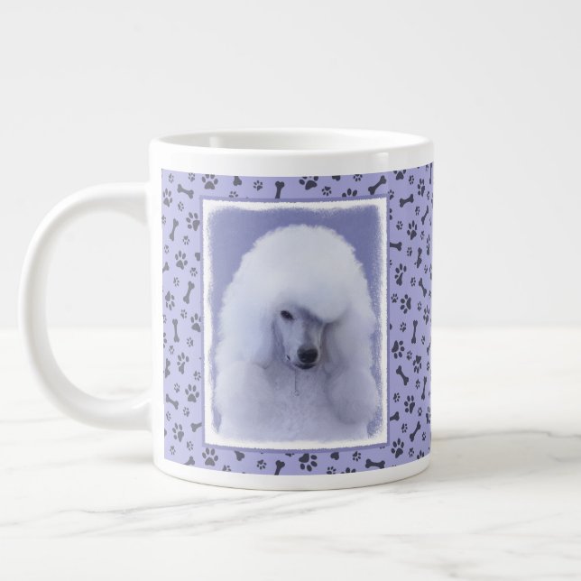 Grande Tasse Tableau blanc standard de caniche - Art original d (Gauche)