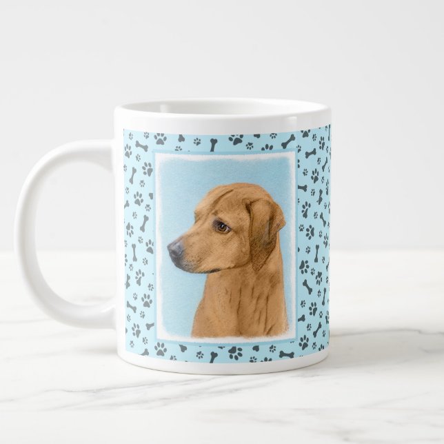 Grande Tasse Tableau Rhodesian Ridgeback - Art Chien original (Gauche)