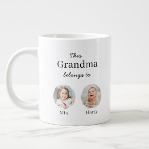 Grande Tasse Taille JUMBO - Deux petits-enfants Personnalisés