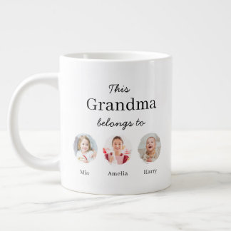 Grande Tasse Taille JUMBO - Trois petits-enfants Personnalisés