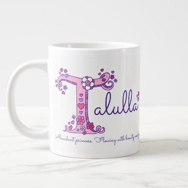 Grande Tasse Talulla nom personnalisé signifiant rose (Gauche)