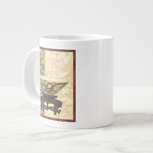 Grande Tasse Tapisserie asiatique avec bol et design dragon