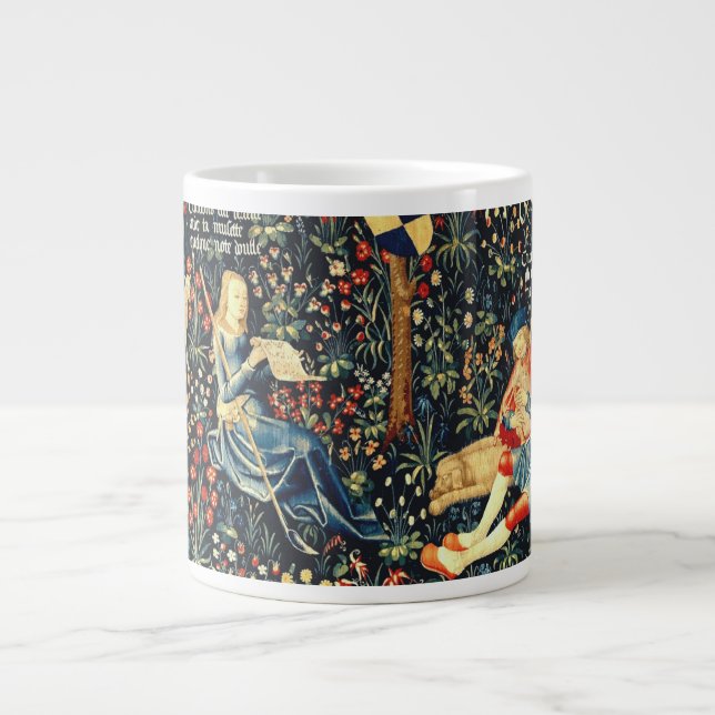 Grande Tasse Tapisserie de la Renaissance médiévale Bergers et  (Devant)