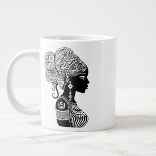 Grande Tasse Tatouage Tribal Portrait de Fille Africaine