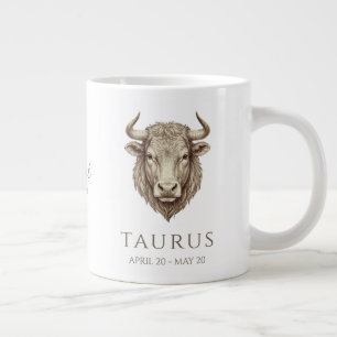Grande Tasse Taurus Zodiaque Nom Personnalisé & Date de Naissan