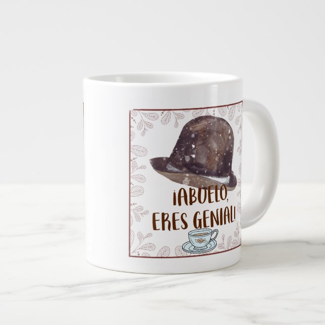 Grande Tasse Taza Jumbo. Abuelo, eres génie !. (Devant droit)