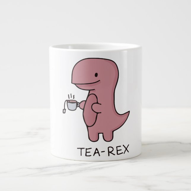 Grande Tasse Tea-Rex, joli dinosaure, amateur de thé drôle (Devant)