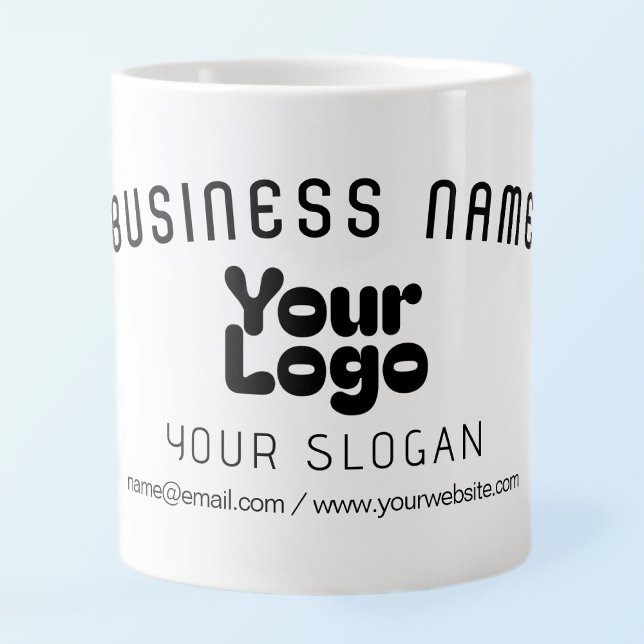 Grande Tasse Télécharger le logo Retro-Modern Blanc & Noir (mod (Créateur téléchargé)