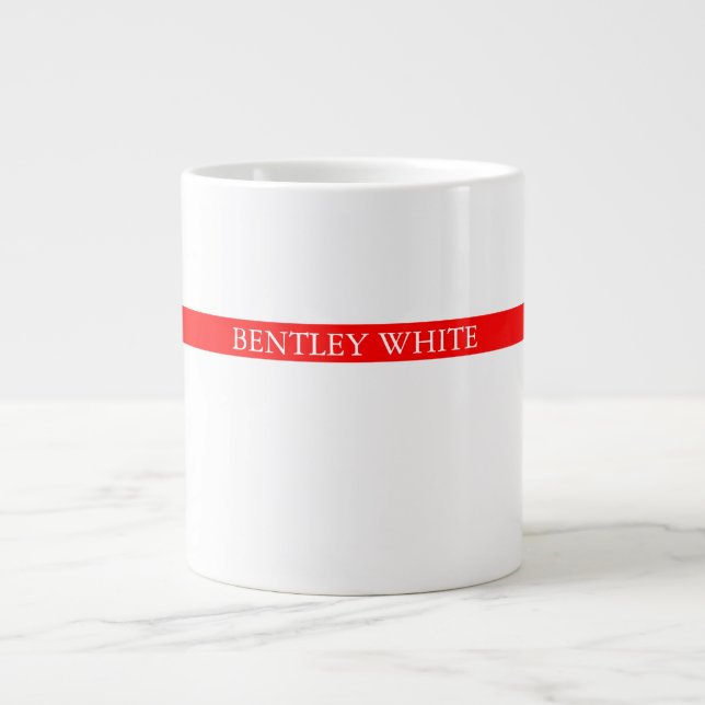 Grande Tasse Tendance Rouge Blanc Style Simple Simple Plaque Vo (Devant)
