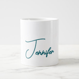 Grande Tasse Tendance sarcelle foncée Moderne Minimaliste Nom é