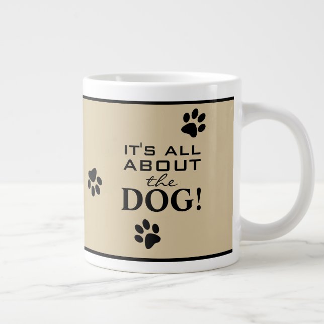 Grande Tasse Tendance typographie de patte de chien personnalis (Droite)
