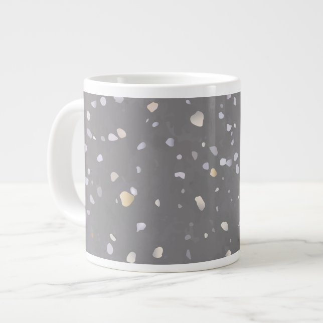 Grande Tasse Terrazzo gris moderne (Devant gauche)