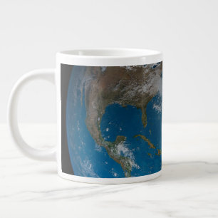 Grande Tasse Terre Pleine Avec Amérique Du Nord Et Du Sud.