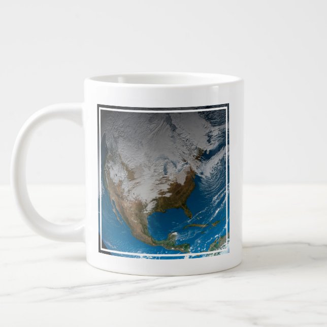 Grande Tasse Terre Pleine Avec Des Nuages Simulés Sur L'Amériqu (Gauche)