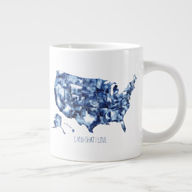 Grande Tasse Terre que j'aime - Carte des États-Unis (Droite)