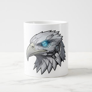Grande Tasse Tête d'aigle cybernétique aigle chauve robotique f
