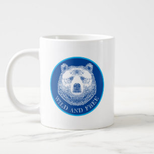 Grande Tasse Tête D'Ours, Sauvage Et Libre, Illustration Dessin
