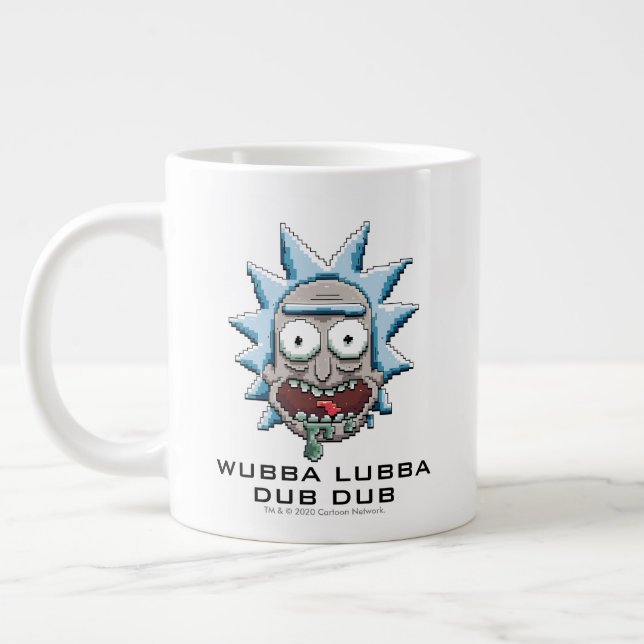 Grande Tasse Tête Pixelette Rick Drooling (Gauche)