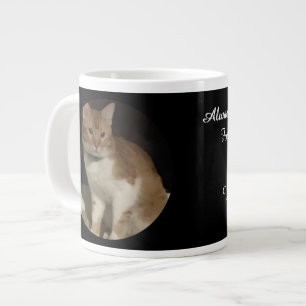 Grande Tasse Texte de nom de mémorial de photo de chat  