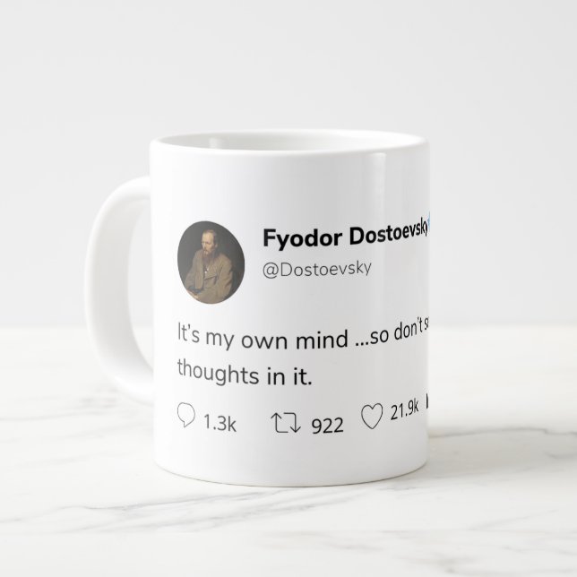 Grande Tasse texte moderne tendance blanc citation tendance (Devant gauche)