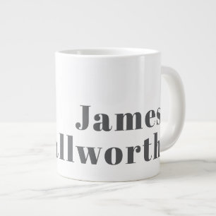 Grande Tasse Texte rétro moderne élégant et modifiable Gris