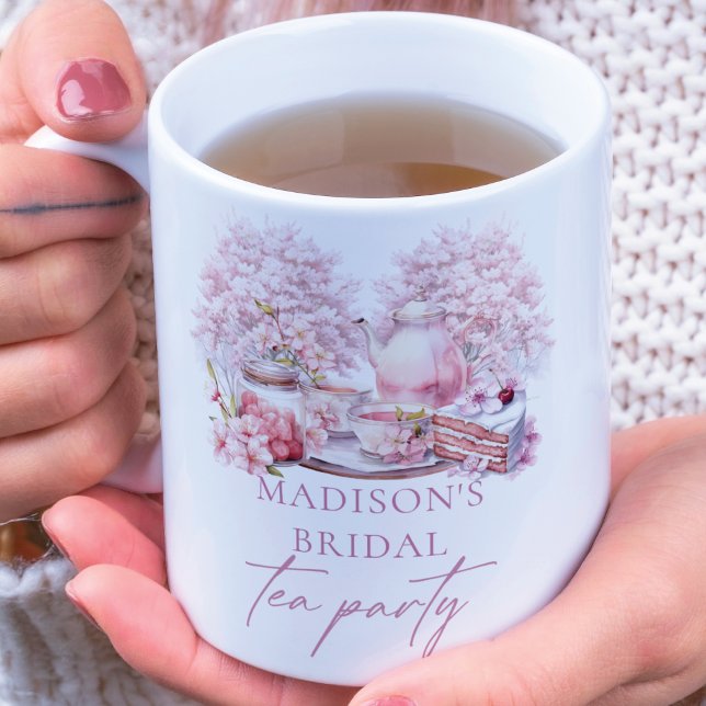 Grande Tasse Thé de mariage personnalisé avec photo de fleurs d (Créateur téléchargé)