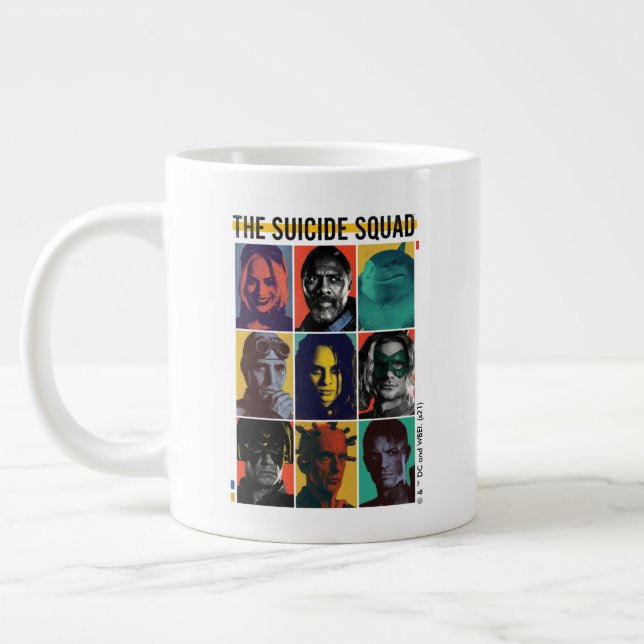 Grande Tasse The Suicide Squad | Retro Grid With Harley Quinn (Gauche)