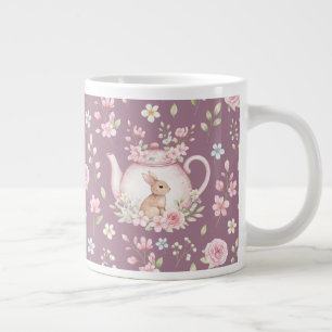 Grande Tasse Théière Lapin Fantaisiste Floral Printemps