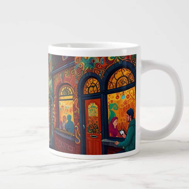 Grande Tasse Thème de Noël Belle vieille ville en Belgique (Droite)