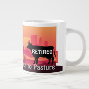 Grande Tasse Thème de vache occidentale drôle de retraite à la