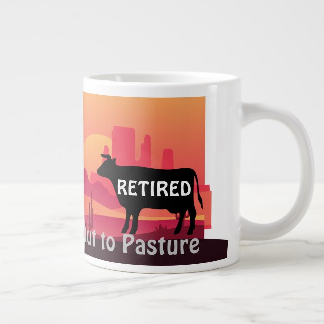 Grande Tasse Thème de vache occidentale drôle de retraite à la  (Droite)