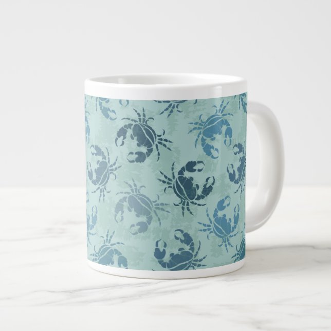 Grande Tasse Tie Dye Motif De Crabes (Devant droit)
