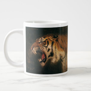 Grande Tasse Tigre de Bengale vintage grand félin rugissant, an
