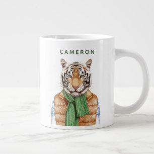 Grande Tasse Tigre de fond  Ajouter votre nom