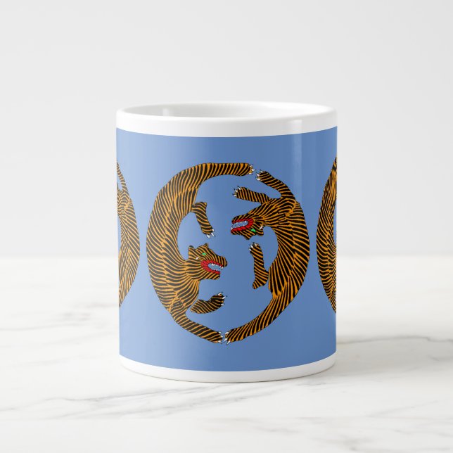 Grande Tasse Tigres d'art populaire japonais (Devant)