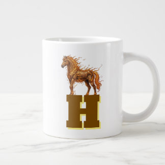 Grande Tasse Timbre Sauvage – Art de Chevaux Majestueux en Cour