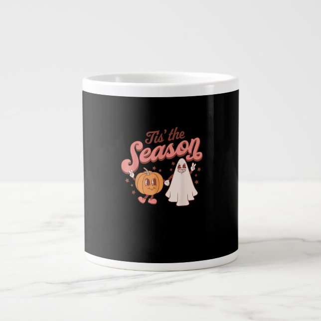 Grande Tasse Tis The Season Pumpkin Boo 60s 70s Halloween Costu (Devant)