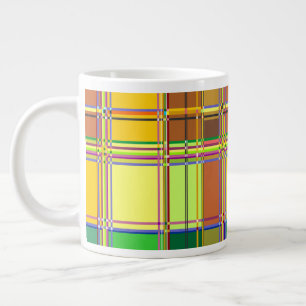 Grande Tasse Tissu Coloré Madras Caribéen Tartan