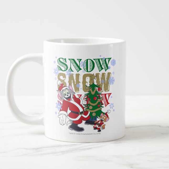 Grande Tasse Tom and Jerry Santas By The Tree (Gauche)