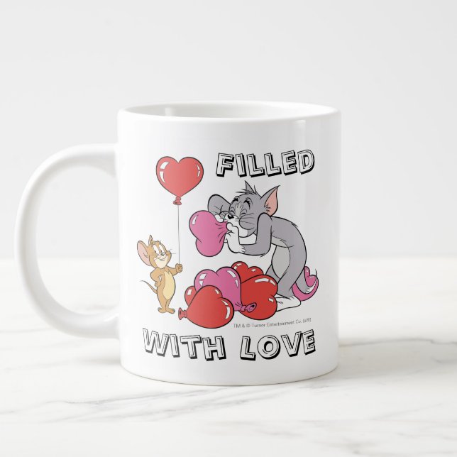 Grande Tasse Tom & Jerry Inflate Valentine Heart Balloons (Gauche)