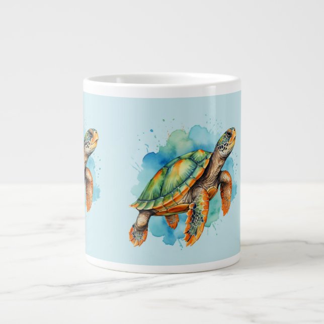 Grande Tasse Tortue à peinture mignonne (Devant)