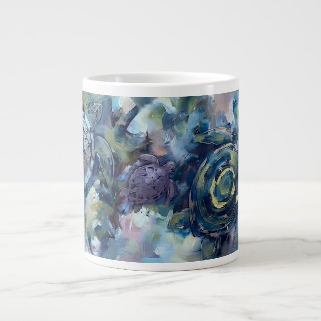 Grande Tasse Tortue Abstraite (Devant)