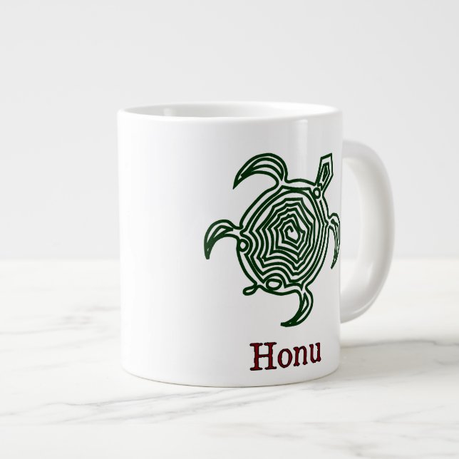 Grande Tasse Tortue verte de Petroglyph (Devant droit)
