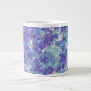 Grande Tasse Touches de pinceau abstraites bleu foncé brillant